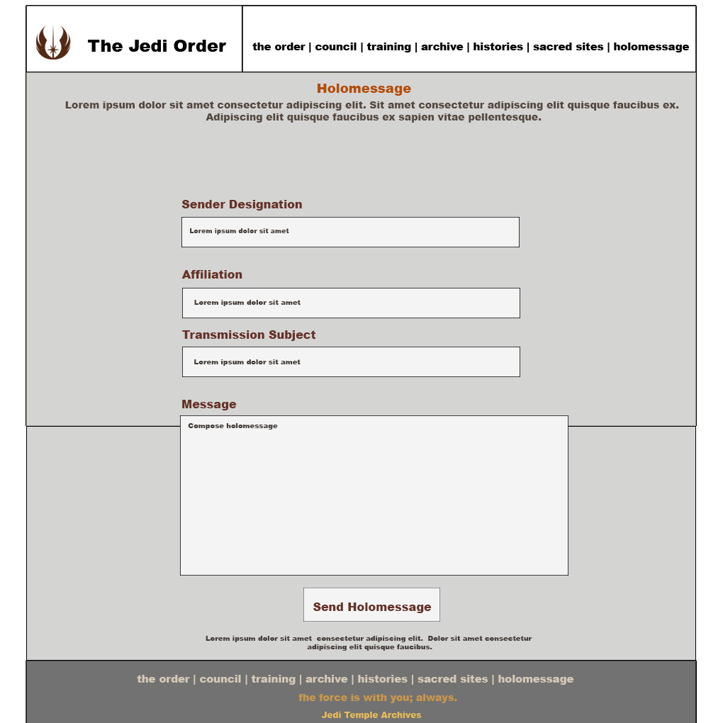 Holomessage Wireframe